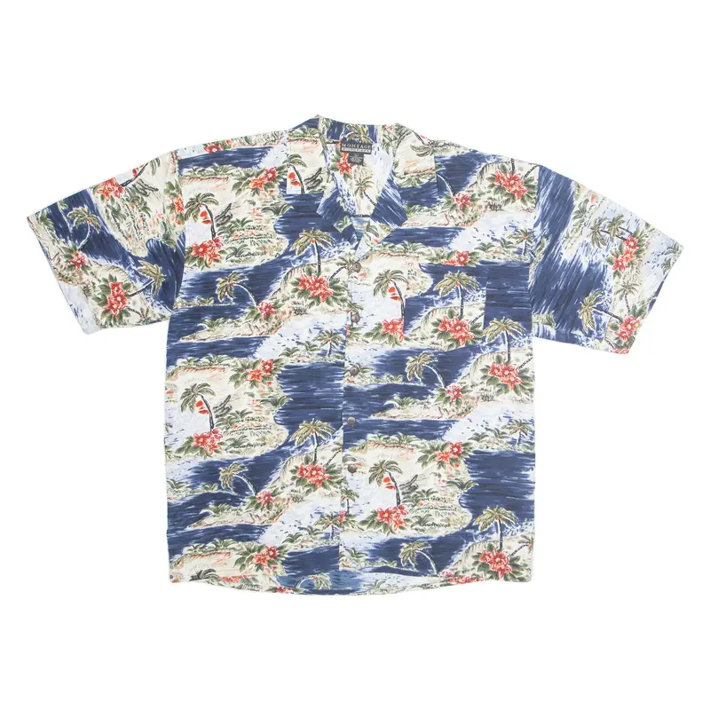 Montage Mens Shirt Blue Crazy Pattern L 1