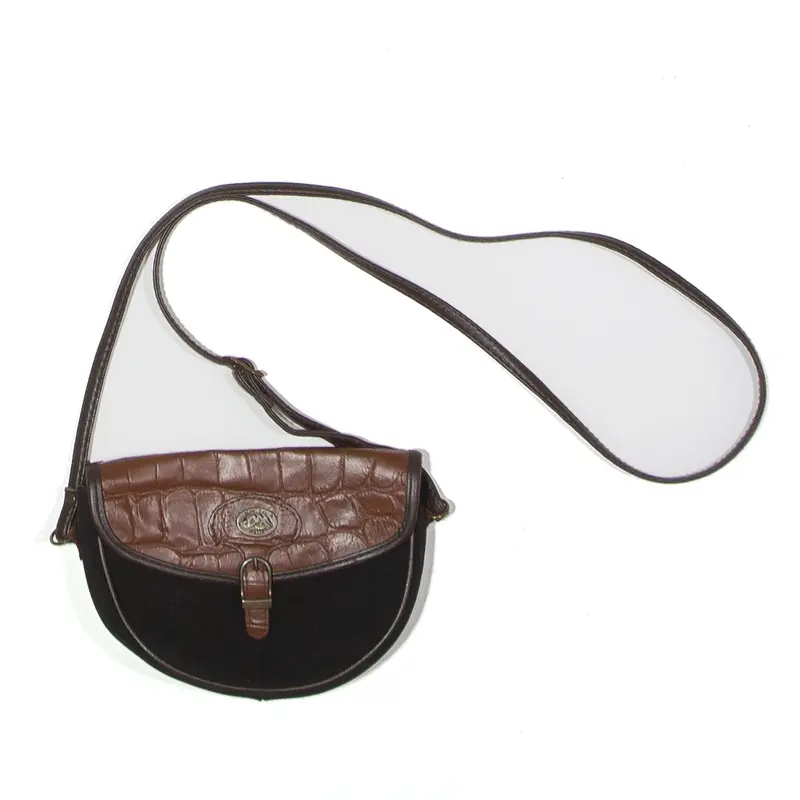 Montibelli Leather Look Crossbody Bag Brown Womens 1