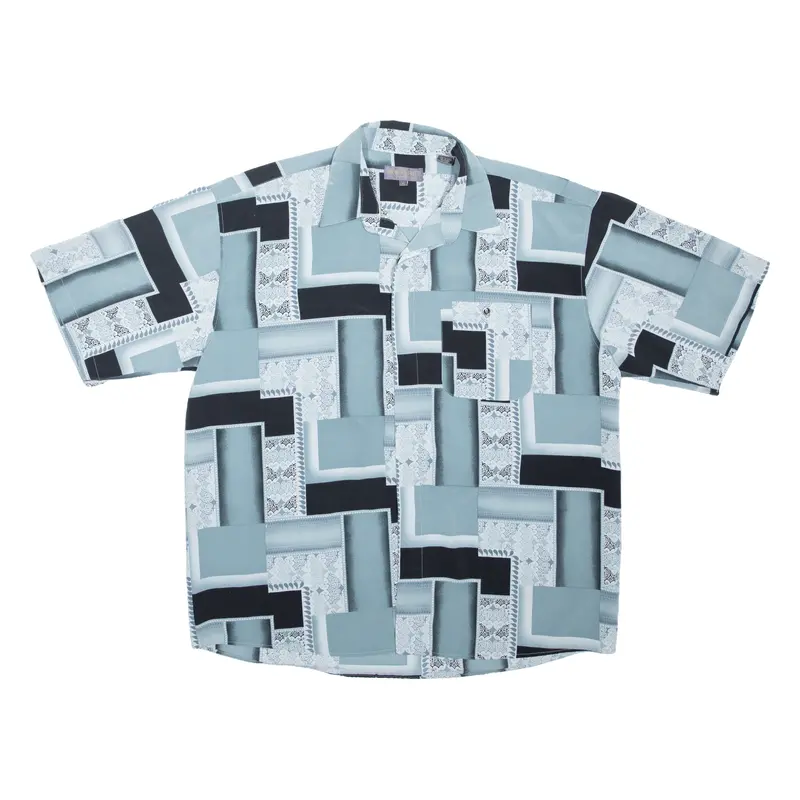 Monticerutti Mens Shirt Blue Crazy Pattern Xl 1