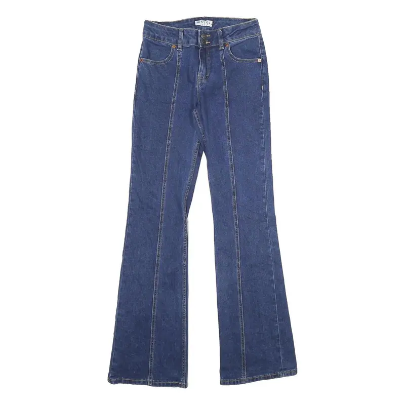 Motel Womens Jeans Blue Regular Flared Denim Medium W33 L33 Stylish Comfortable 1