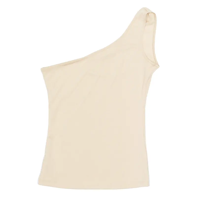 Motivi Womens Top Gold Button Neck One Shoulder M 1
