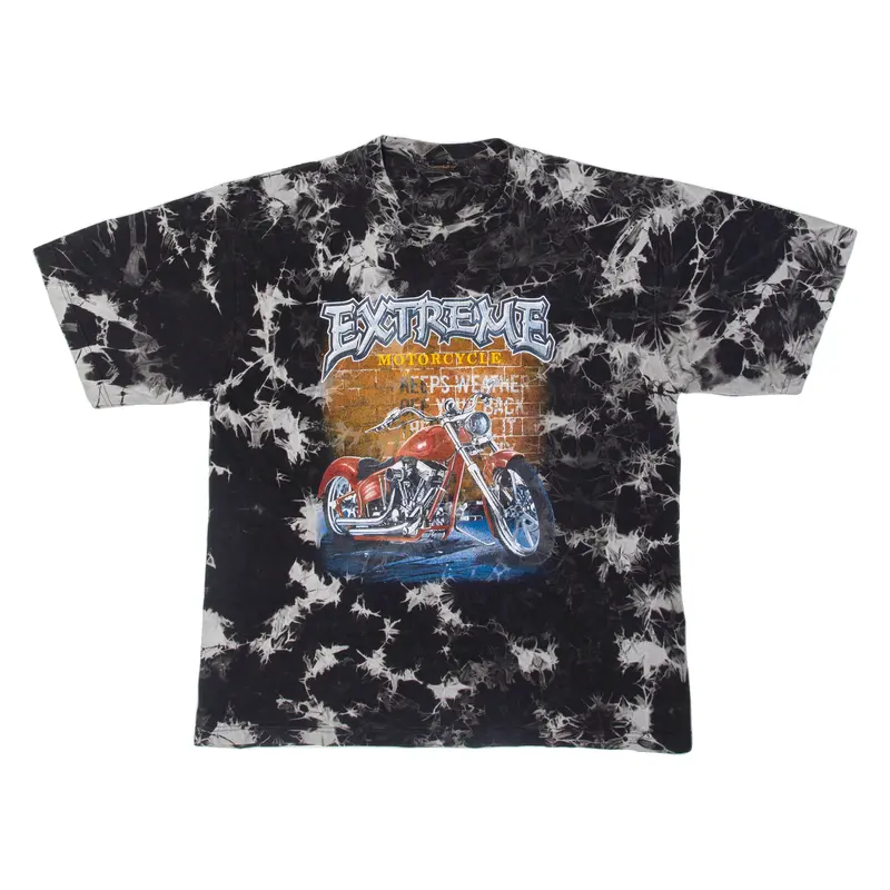 Motorcycle Mens Biker T-Shirt Black L 1