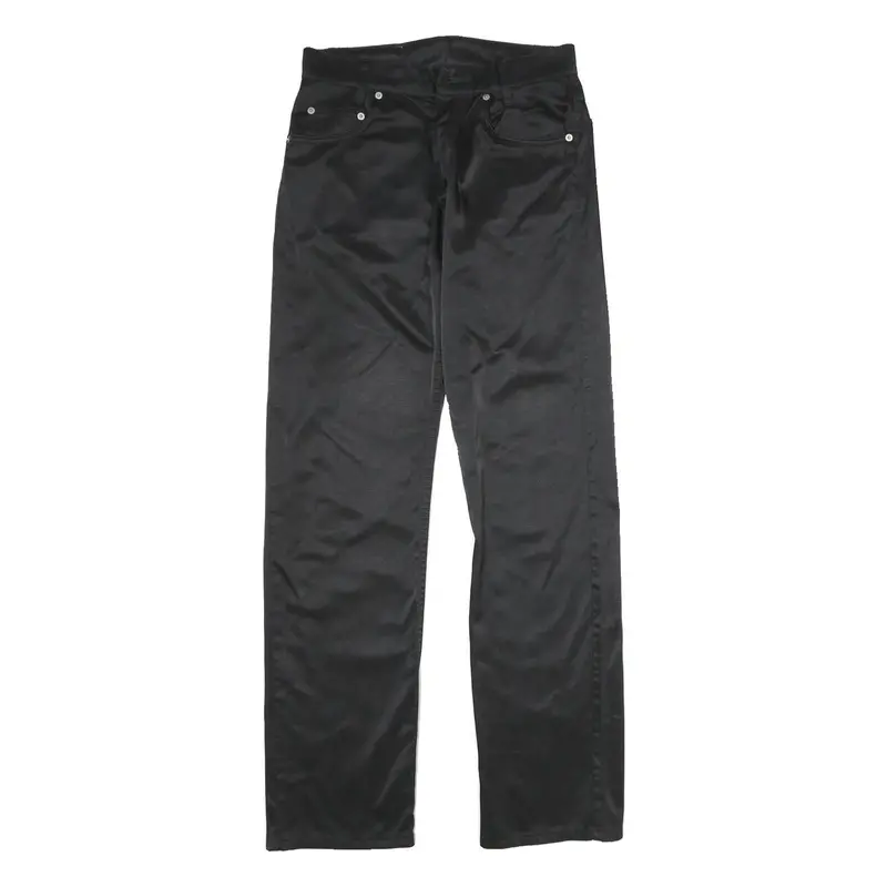 Ms Mens Cotton Blend Black Regular Button Trousers W28 L34 Classic Fit 1