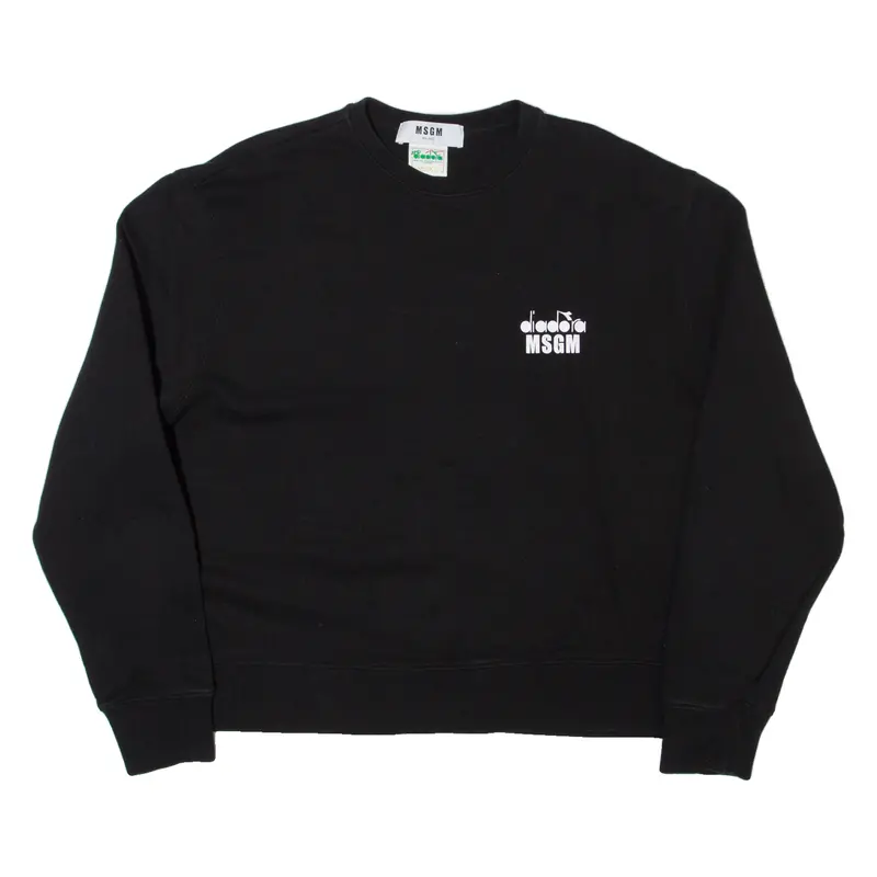 Msgm Diadora Cropped Womens Sweatshirt Black L 1