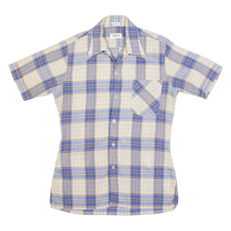 Multiform Mens Shirt Beige 90S Check S 1
