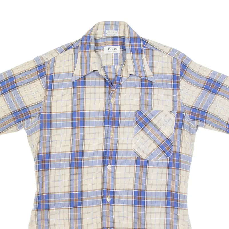 Multiform Mens Shirt Beige 90S Check S 2