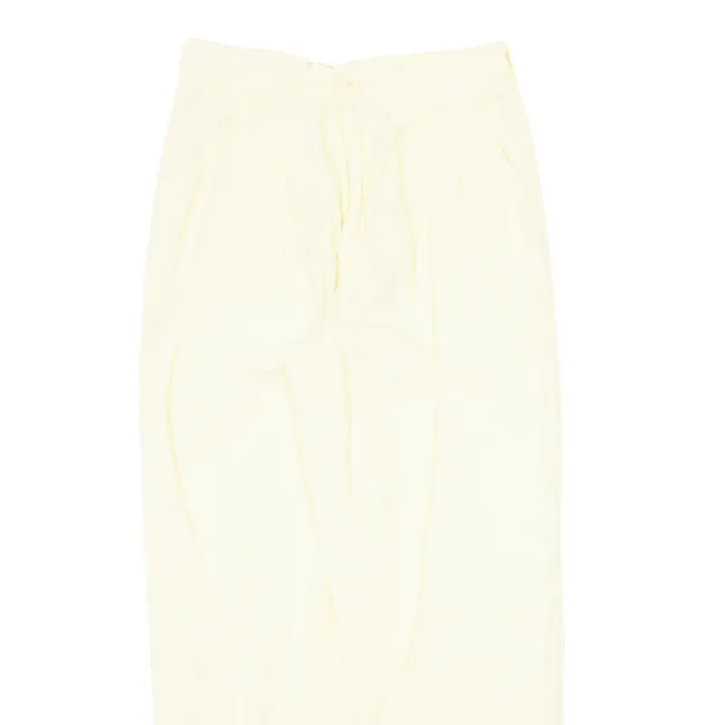 Mustang Pleated Khaki Womens Trousers Cream Regular Tapered 90S W28 L28 2