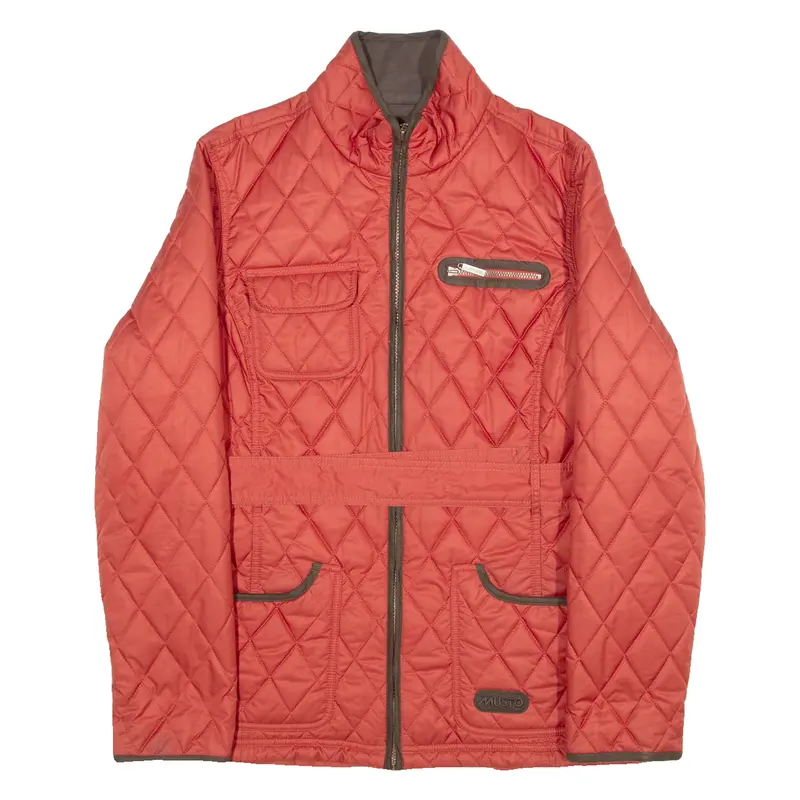 Musto Belted Womens Quilted Jacket Orange Uk 12 1