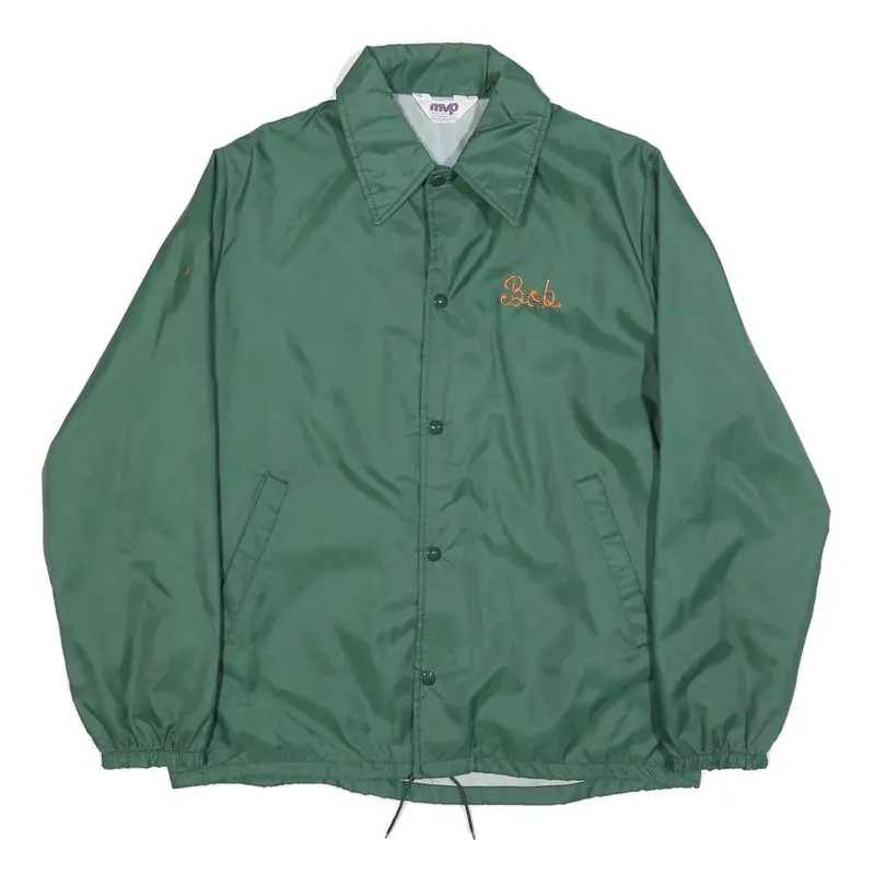 Mvp Mens Green Synthetic Button Jacket L Plain Lightweight Workwear 1
