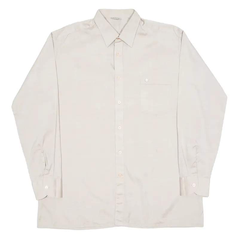 N41 Mens Plain Shirt Beige Long Sleeve Xl 1