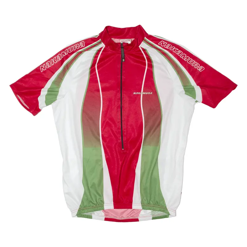 Nakamura Cycling Shirt Mens Jersey White 1/2 Zip M 1