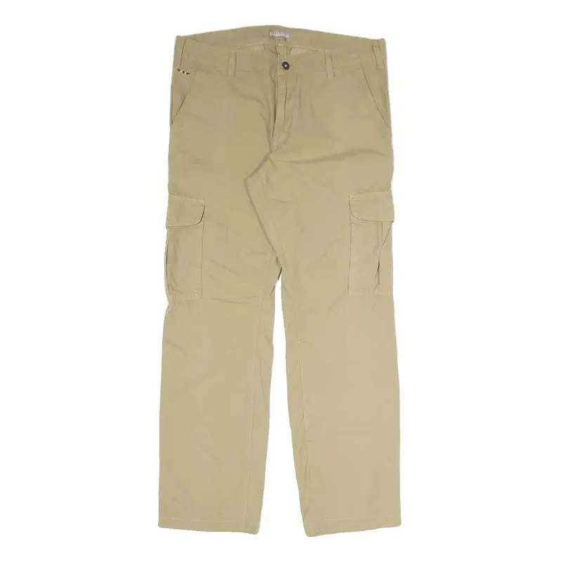Napapijri Mens Beige Polyester Blend Regular Cargo Trousers W32 L29 Practical 1