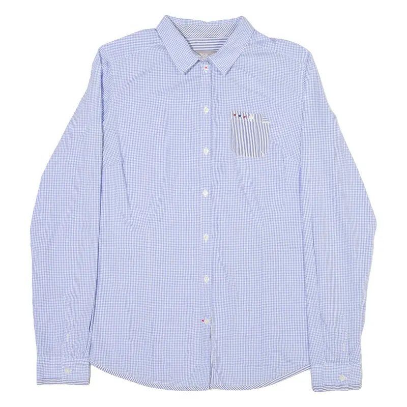 Napapijri Mens Shirt Blue Check Long Sleeve S 1