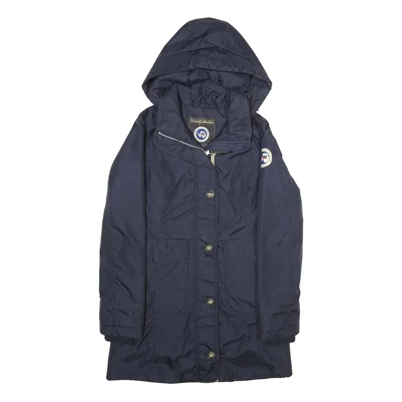 Napapijri Womens Navy Blue Jacket Xs Polyamide Hooded Zip Casual Outdoor 1