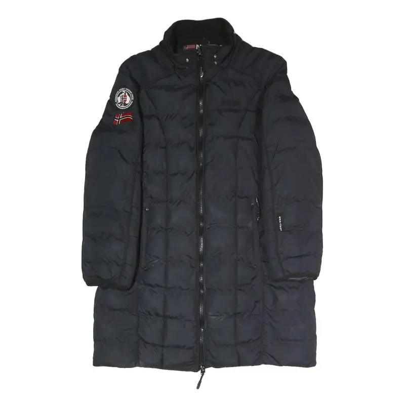 Napapijri Womens Navy Blue Long Sleeve Zip Quilted Jacket Uk 16 1