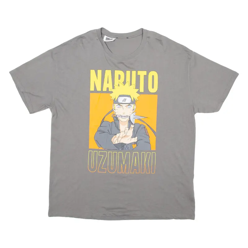 Naruto Mens T-Shirt Grey L 1