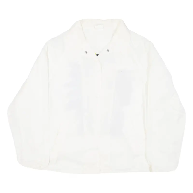 Native American Womens Coach Jacket White Nylon Usa L 1