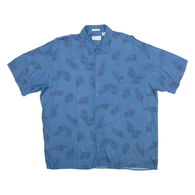 Natural Issue Mens Hawaiian Shirt Blue Floral L 1