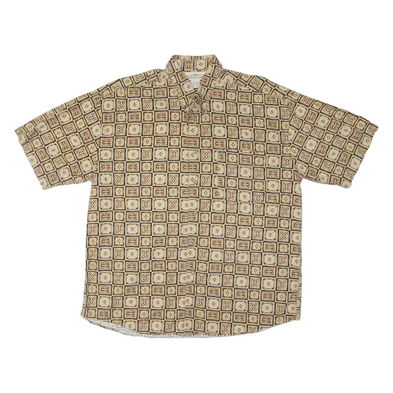 Natural Issue Mens Shirt Brown Geometric L 1