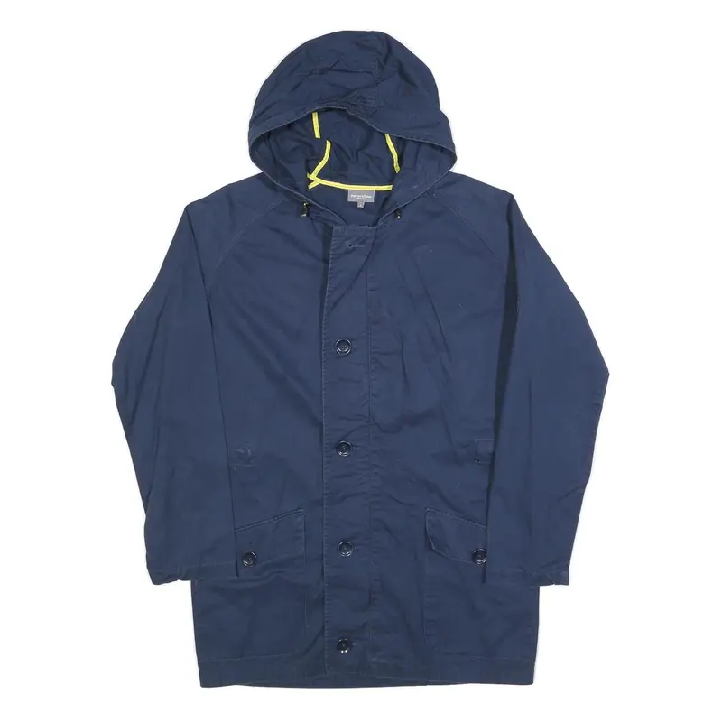 Naturaline Mens Blue Hooded Zip Jacket S Cotton Casual Outerwear 1
