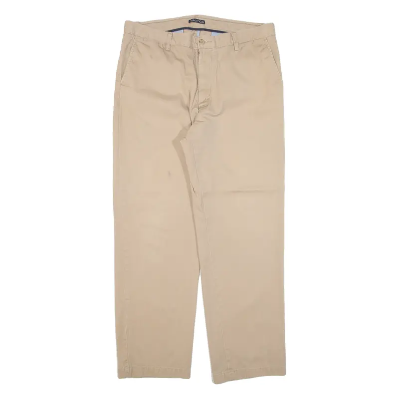 Nautica Chino Mens Trousers Beige Relaxed Straight W36 L32 1