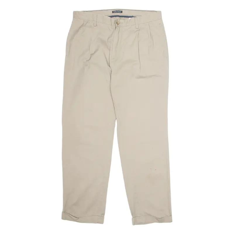 Nautica Chino Workwear Mens Trousers Beige Regular Straight W36 L32 1