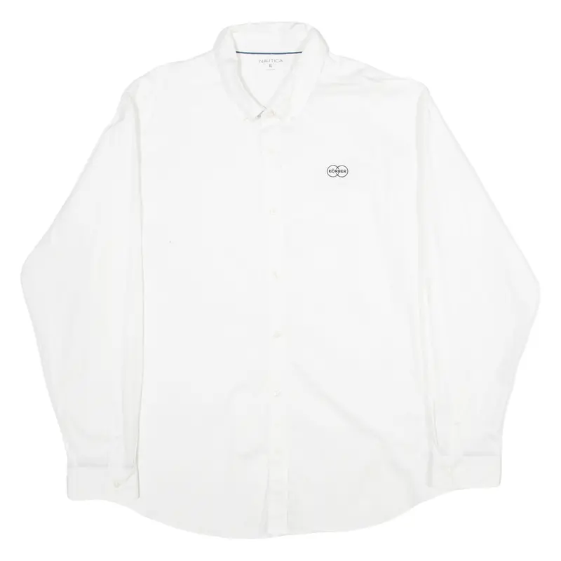 Nautica Korber Mens Formal Shirt White Long Sleeve Xl 1