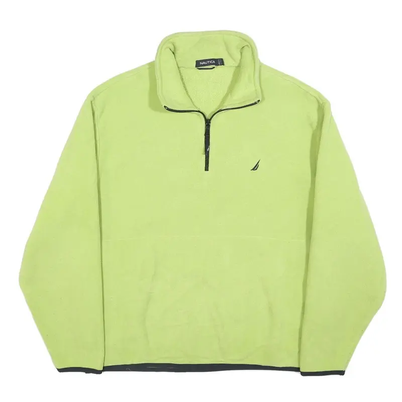 Nautica Mens Light Green Jumper Plain 1/4 Zip Regular Fit S Fleece Casual 1