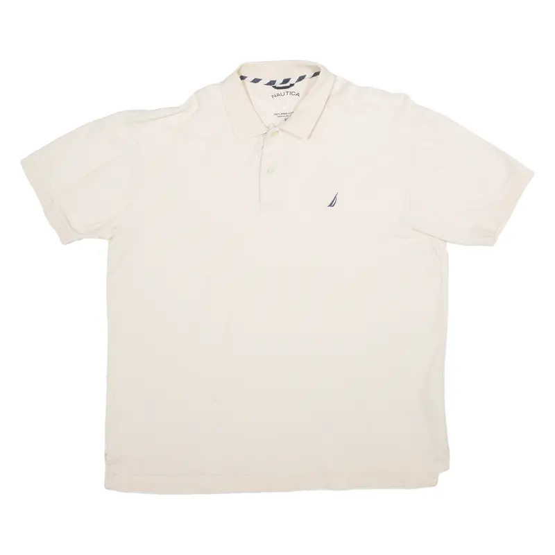 Nautica Mens Polo Shirt Cream Xl 1