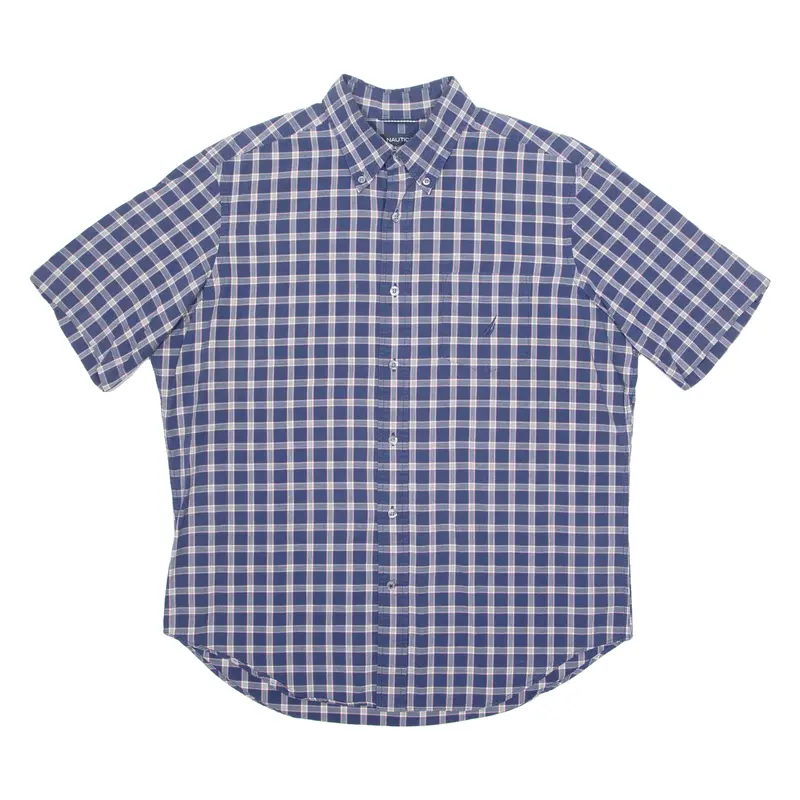 Nautica Mens Shirt Blue Check L 1