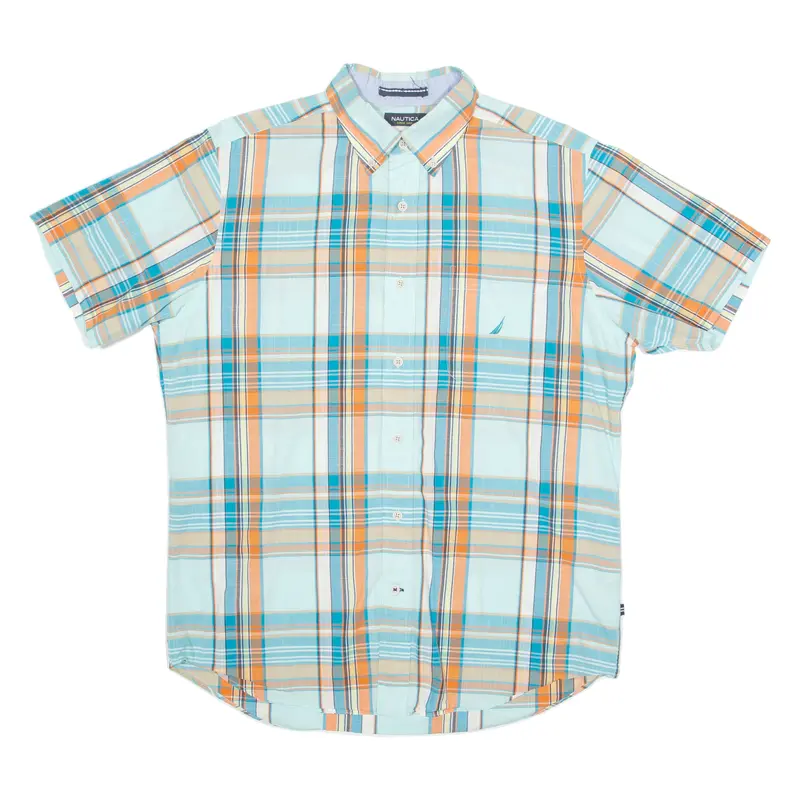 Nautica Mens Shirt Blue Check M 1