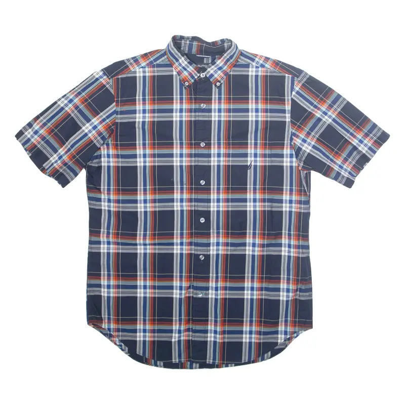 Nautica Mens Shirt Blue Plaid M 1