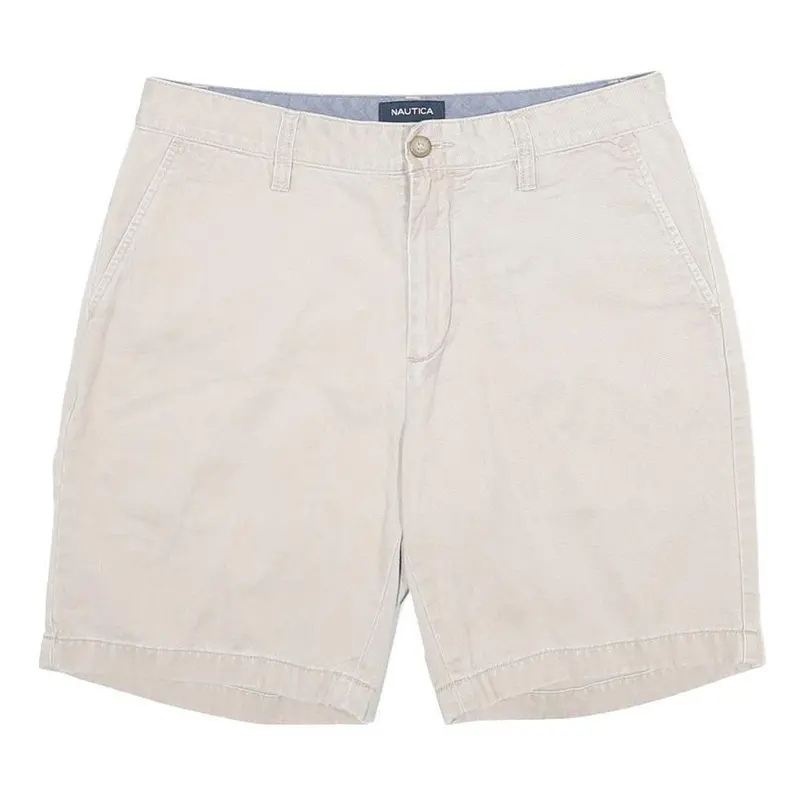 Nautica Mens Shorts Beige Casual Plain M W31 Classic Cotton Comfortable 1