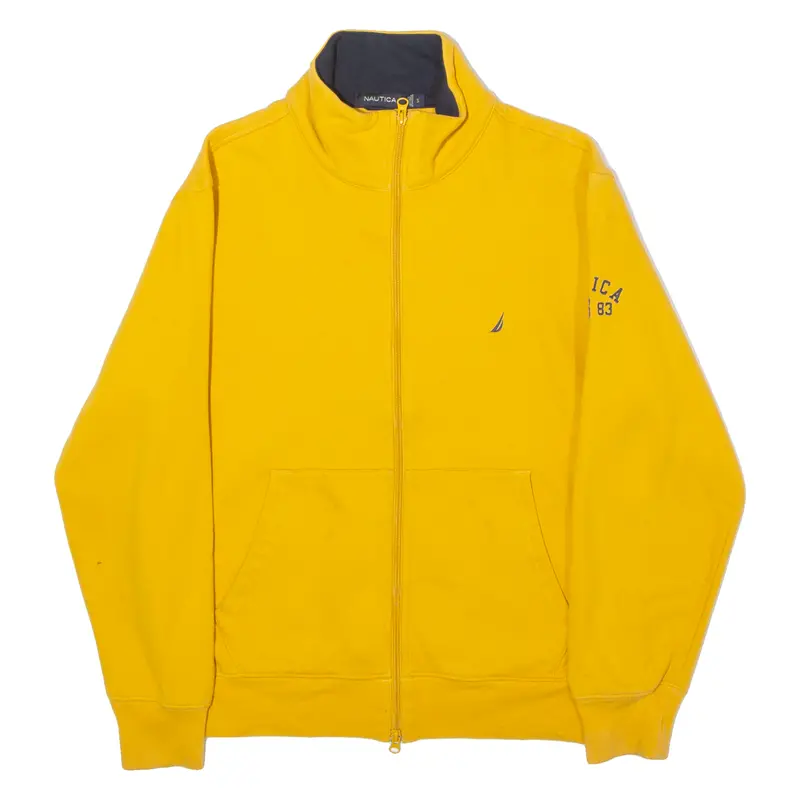 Nautica Mens Track Jacket Yellow Jersey S 1