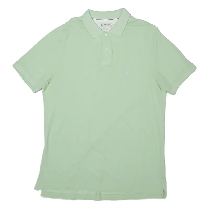 Nautica Slim Fit Mens Polo Shirt Green Short Sleeve L 1