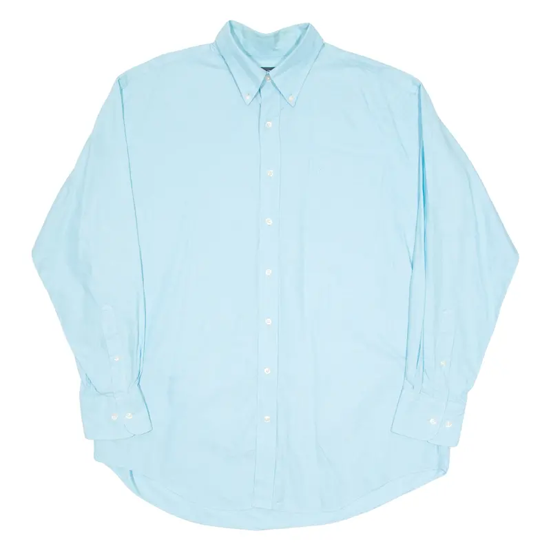 Nautica Vintage Oxford Mens Plain Shirt Blue Long Sleeve Xl 1