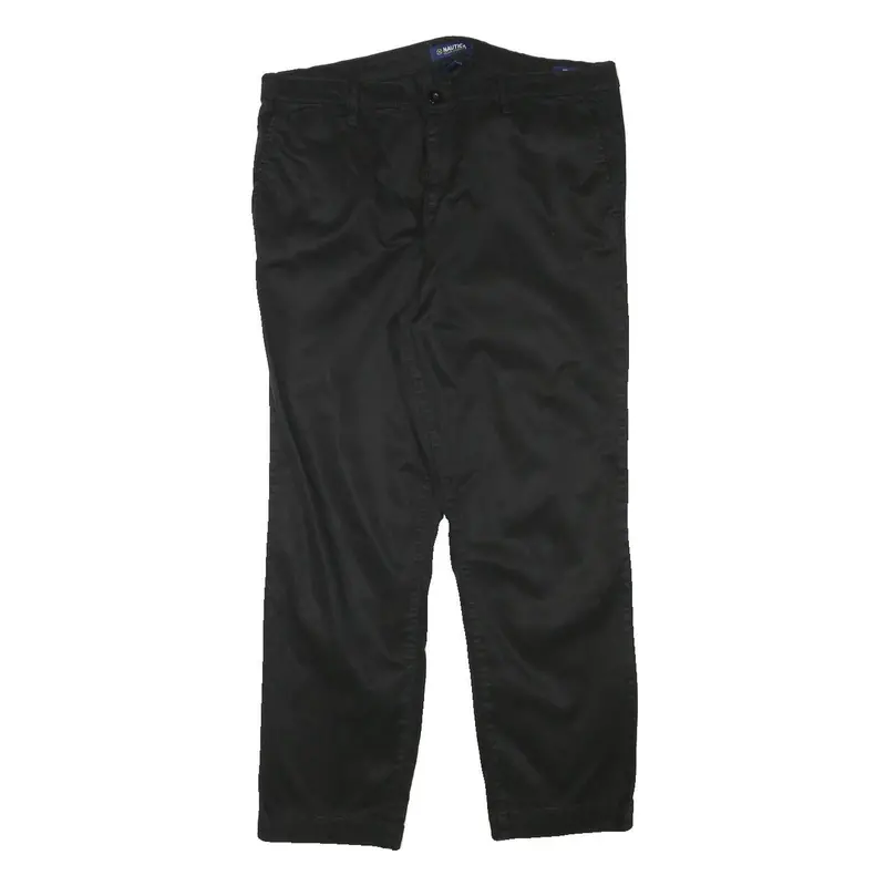 Nautica Womens Black Cotton Blend Slim Straight Trousers W33 L26 Stylish Casual 1