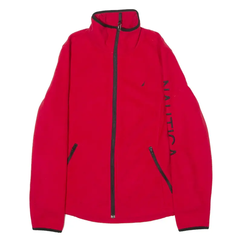 Nautica Womens Fleece Jacket Red M 1