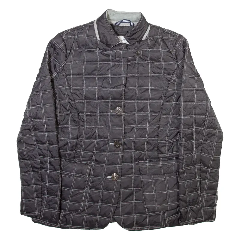 Nautica Womens Quilted Jacket Grey M 1