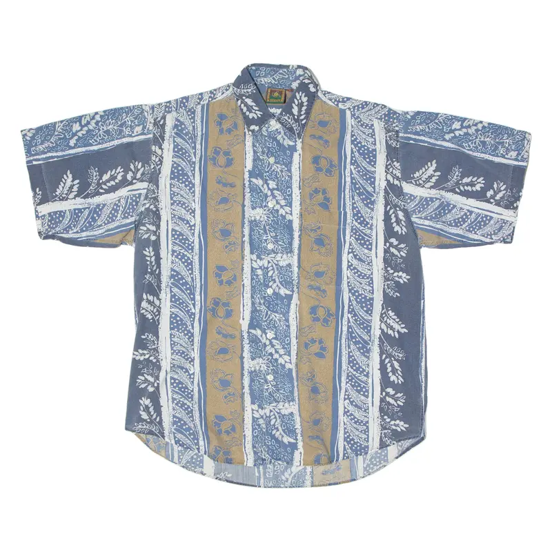 Navigare Mens Shirt Blue Crazy Pattern L 1