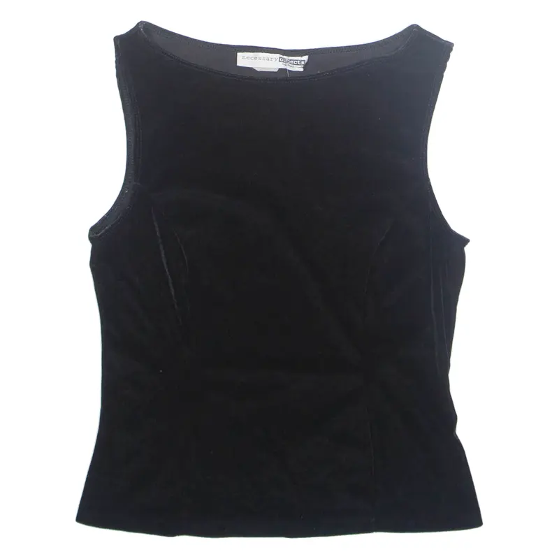 Necessary Objects Womens Cropped Top Black Sleeveless M 1