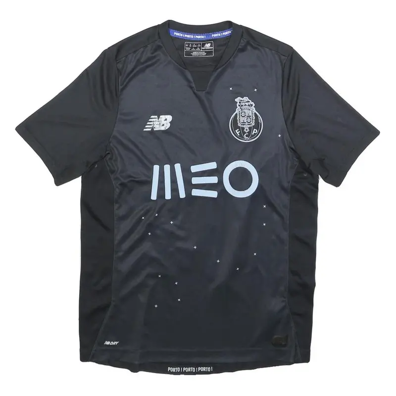 New Balance Fc Porto 2016-17 Mens Black Football Shirt S Short Sleeve Crew Neck 1
