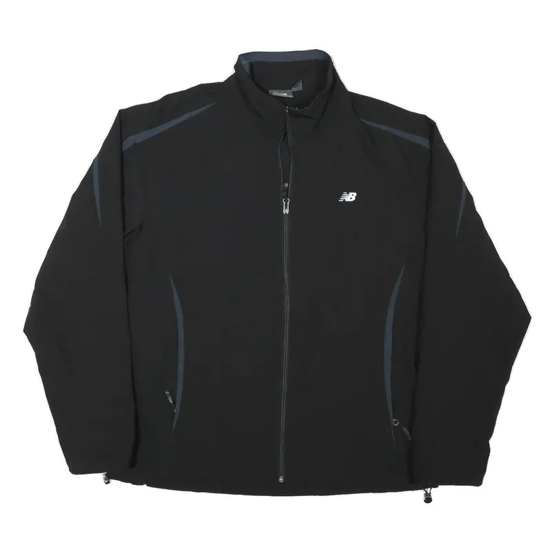 New Balance Mens Black & Grey Athletic Jacket L Polyester Blend Zip Sportswear 1
