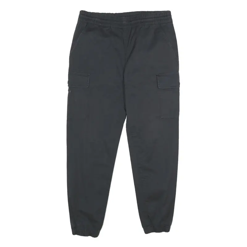 New Balance Mens Regular Black Cotton Blend Drawstring Cargo Trousers W32 L28 1