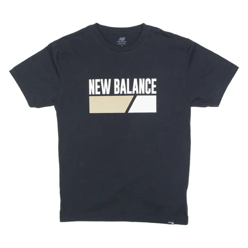 New Balance Mens T-Shirt Black Crew Neck S 1