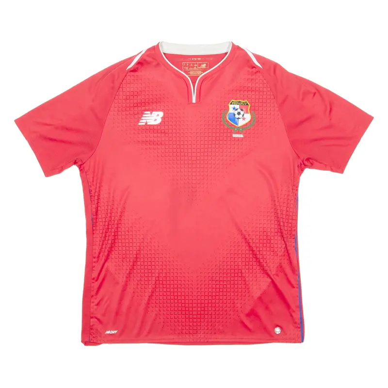 New Balance Panama Fc Mens Football Shirt Jersey Red Crew Neck M 1