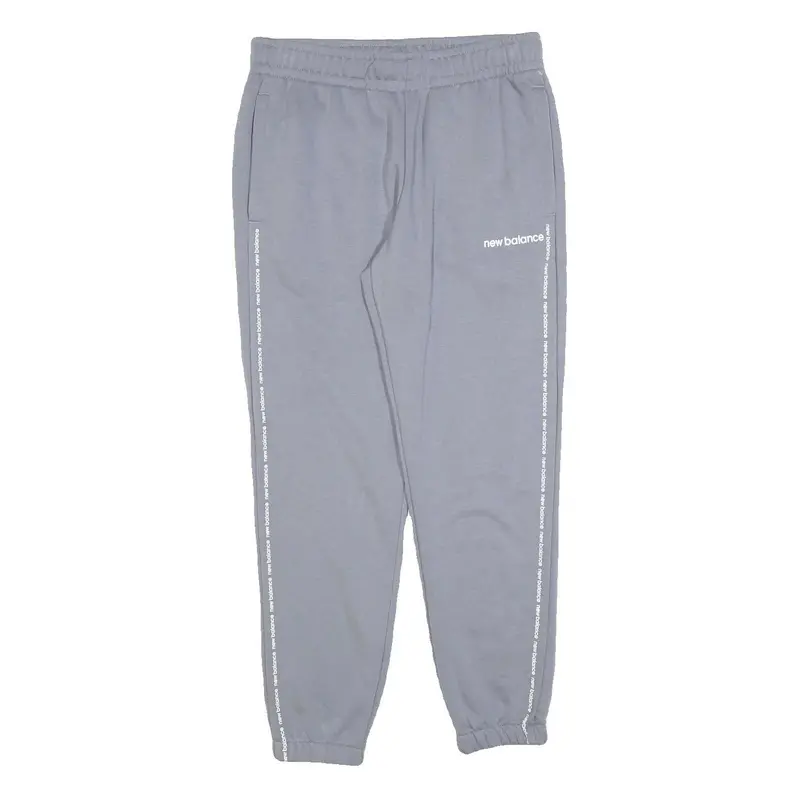 New Balance Womens Joggers Blue Logo Print Slim Tapered M W30 L28 Cotton Blend 1