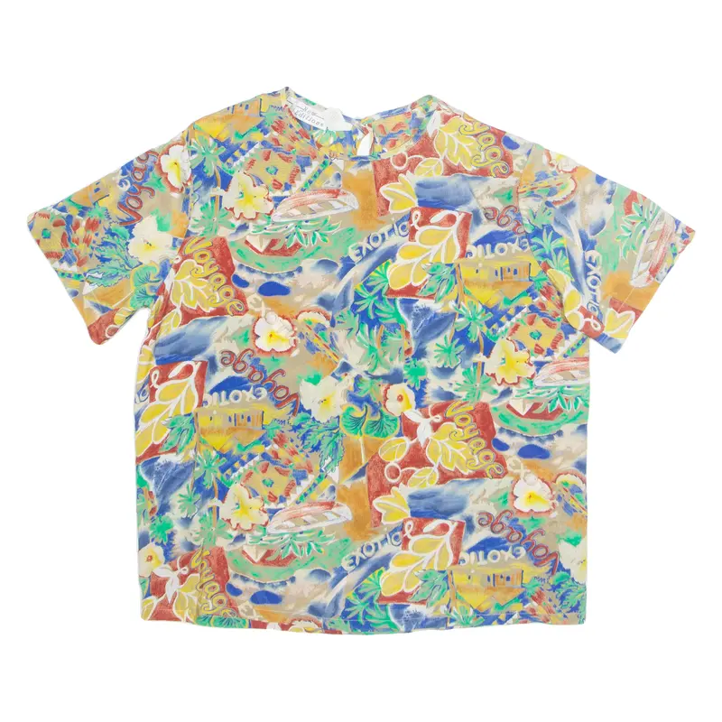 New Editions Womens Printed Top Blue Crazy Pattern M 1