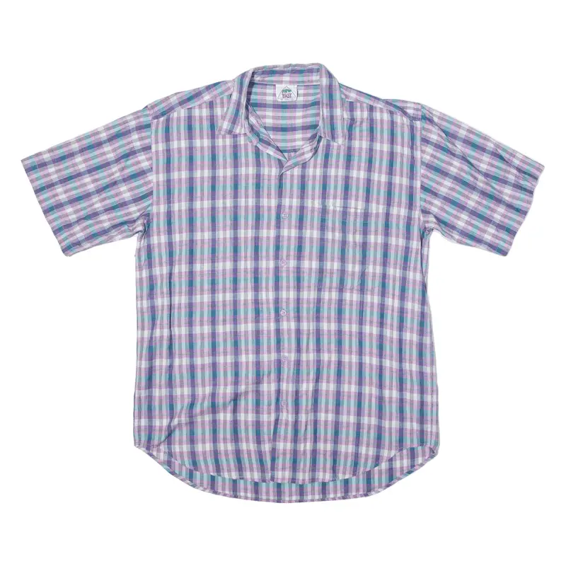 New Fast Mens Shirt Purple Check M 1