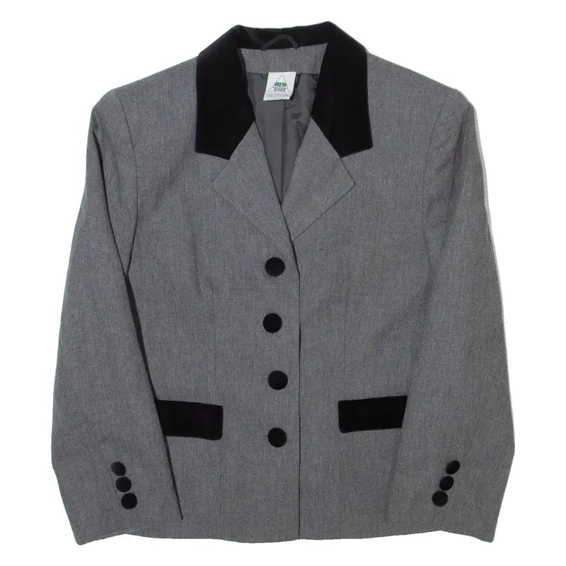 New Fast Womens Blazer Jacket Grey 90S Uk 10 1